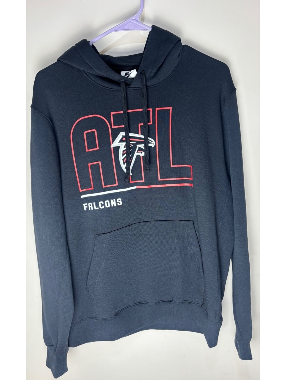 Nike Atlanta Falcons ATL NFL Pullover Hoodie Men’s Medium Black NWT